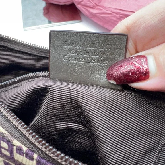 Bally Vintage Monogram Shoulder Bag Y2K Designer Purse Italian Leather - Picture 13 of 16